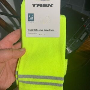 Neon Yellow Race Reflective Crew Socks
